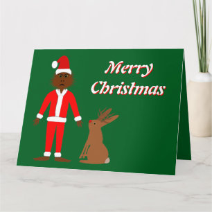 Carte Père Noël Sasquatch et Jackalope