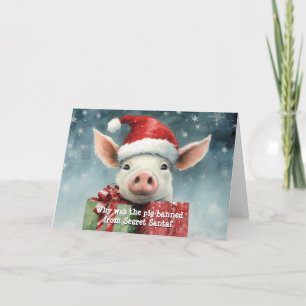 Carte Père Noël secret Cochon de Noël