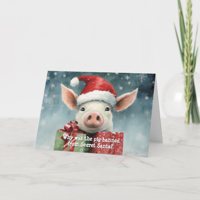 Carte Père Noël secret Cochon de Noël (Devant)
