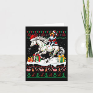 Carte Père Noël Shetland Cheepdog équitation Cheval Noël