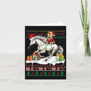 Carte Père Noël Shiba Inu équitation Cheval Noël Sweat L