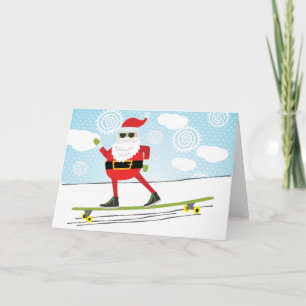 Carte Père Noël Skateboard