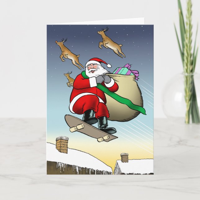 Carte Père Noël Skateboard (Devant)