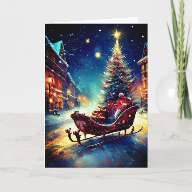 Carte Père Noël Sleigh (Devant)