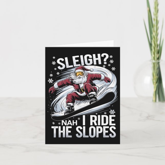 Carte Père Noël Snowboard Noël Snowboard I Ride The (Devant)
