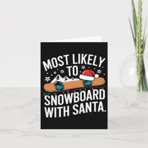 Carte Père Noël Snowboard Noël Sports hiver Humour P