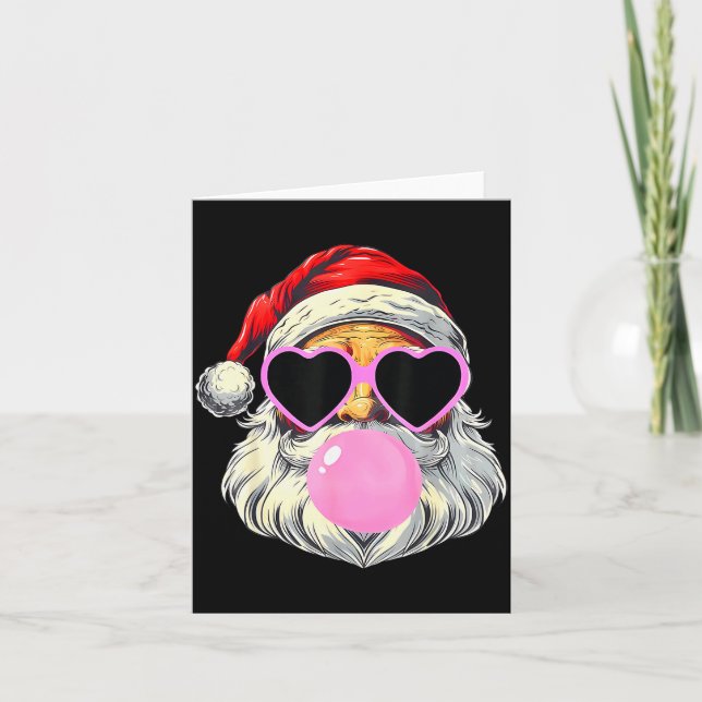 Carte Père Noël soufflant du Bubble Gum Nk Sungles Noël (Devant)