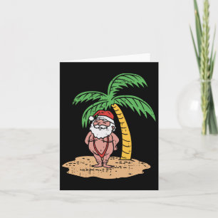 Carte Père Noël Summer maillot de bain drôle Noël en Jui