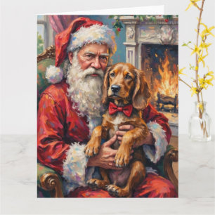 Carte Père Noël tenant l'art de Noël d'Otterhound