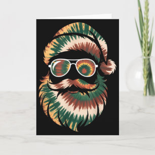 Carte Père Noël Tie Dye Visage Noël Garçons Filles Enfan