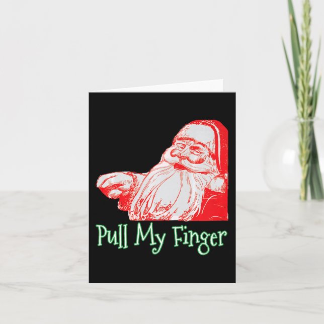 Carte Père Noël Tirer Mon Doigt Drôle Noël Fart Humour P (Devant)