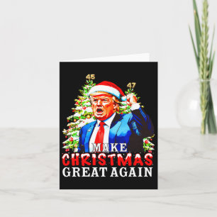 Carte Père Noël Trump 45-47 Pajamas de Noël Font de la G