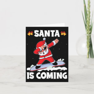 Carte Père Noël Vient Avec Un Snowboard Xmas Père Noël S