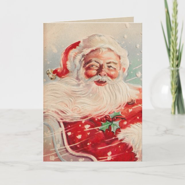 Carte Père Noël Vintage Christmas (Devant)