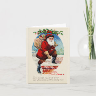 Carte Père Noël Vintage de Noël