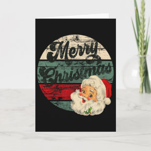 Carte Père Noël vintage Joyeux Noël Visage Ancienne Mode