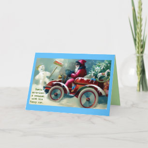 Carte Père Noël Vintage Rare dans une Image Altérée de V