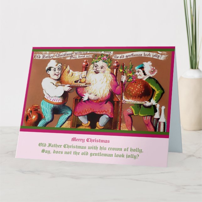 Carte Père Noël vintage rare vieux britannique (copie) (Devant)