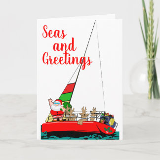 Carte Père Noël Voile à Noël