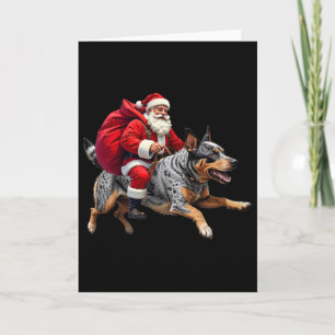 Carte Père Noël Xmas Australian Cattle Dog Noël 