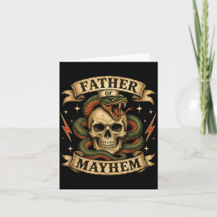 Carte Père Rétro du Crâne de Biker Dur Papa de Mayhem