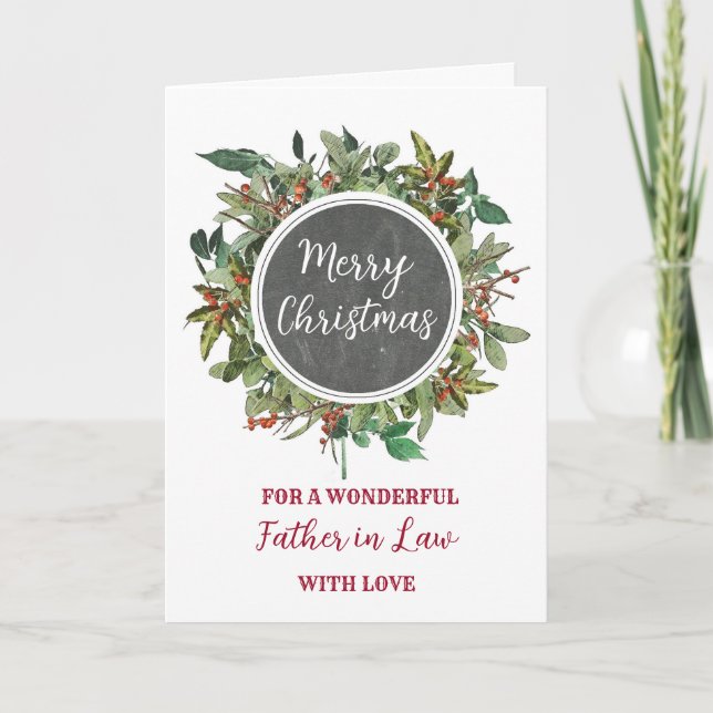 Carte Père rustique en droit Joyeux Noël (Devant)