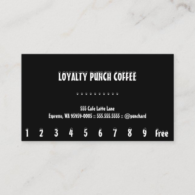 Carte perforée de café de fidélité (Devant)