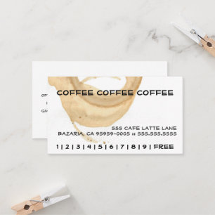 Carte perforée de fidélité de tache de café