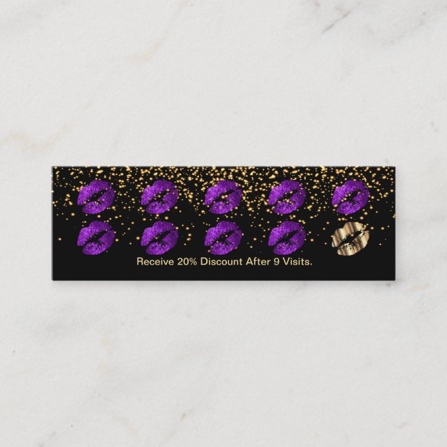Carte perforée de fidélité - 💋 pourpre de lèvres (Devant)