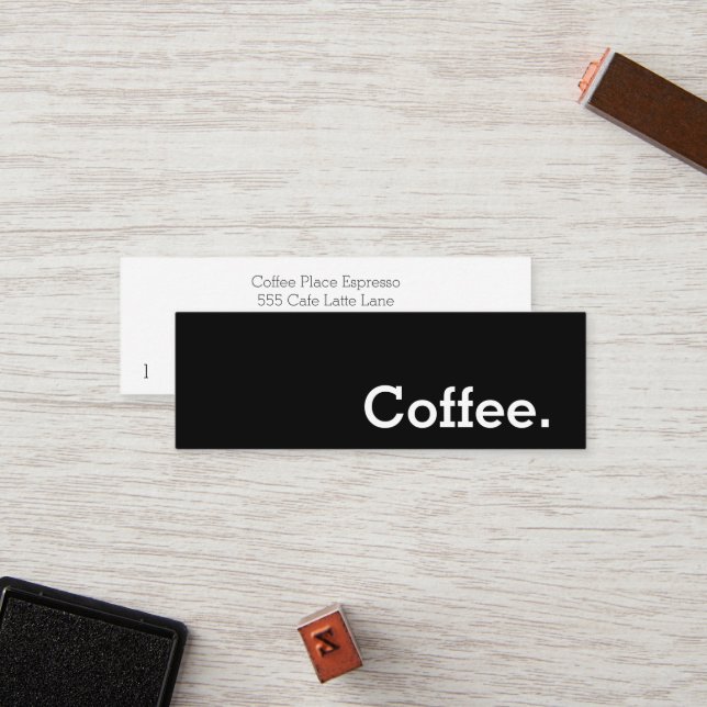 Carte perforée foncée de café de fidélité de mot (Devant/Arrière en situation)