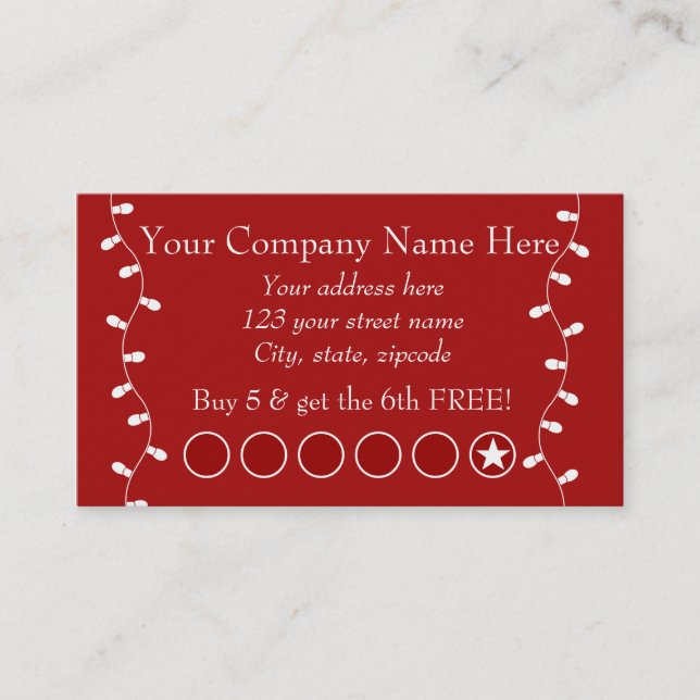 Carte perforée promotionnelle d'affaires de fête (Devant)