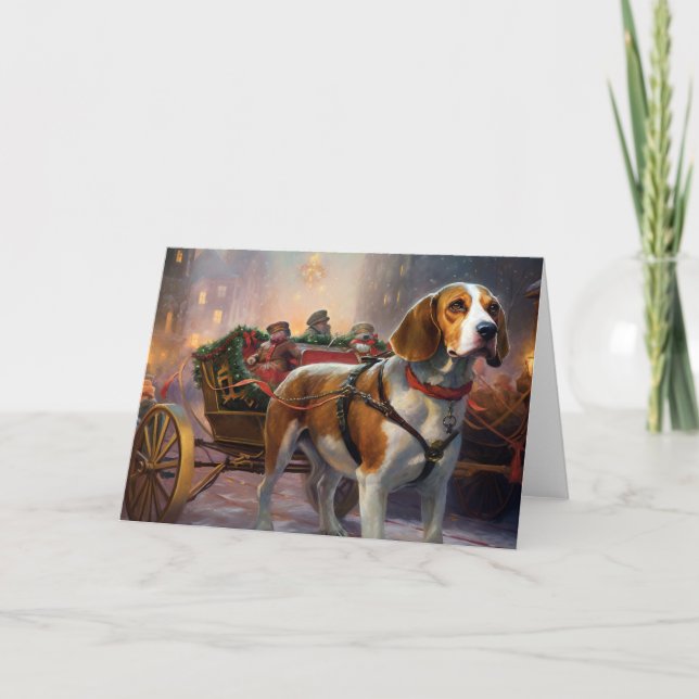 Carte Période de fêtes de Noël Beagle (Devant)