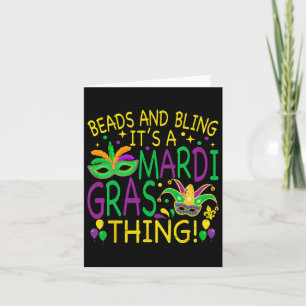 Carte Perles Bling Mardi Gras Thé Fête du Carnaval Homme