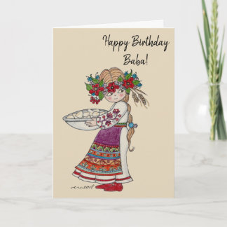 Carte Perogie Pyrohy Pierogi Girl Ukrainienne Baba