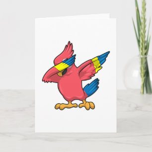 Carte Perroquet à la danse hip hop Dab