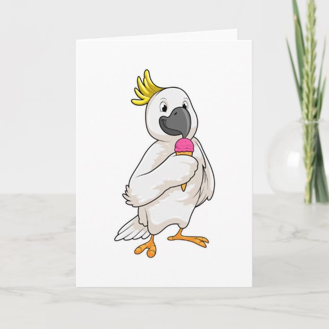 Carte Perroquet avec glace au gaufre (Devant)
