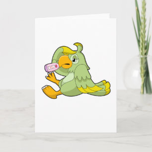 Carte Perroquet avec thermomètre clinique