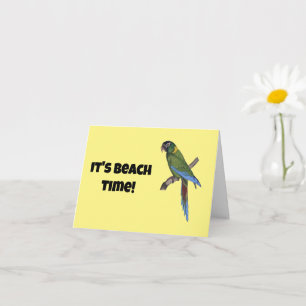 Carte Perroquet vert Macaw Art fin peinture nature