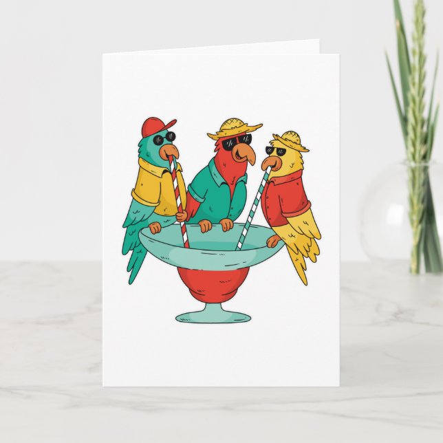 Carte Perroquets à boire (Devant)