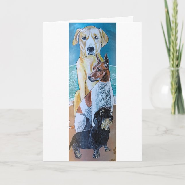 Carte Perros en la Playa Peinture d'Alfred Fox (Devant)