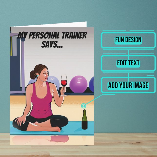 Carte Personal Trainer dit à Hydrate Gym Anniversaire (This fun card is specifically for the personal trainer friend in your life.)
