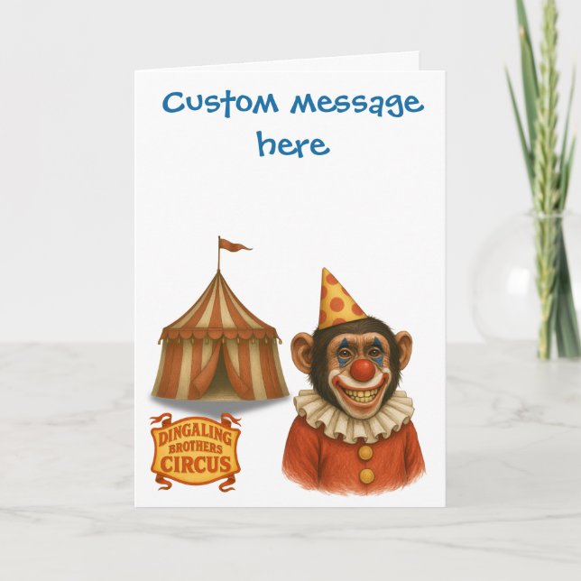 Carte Personalise: Chester the chimp clown (Devant)