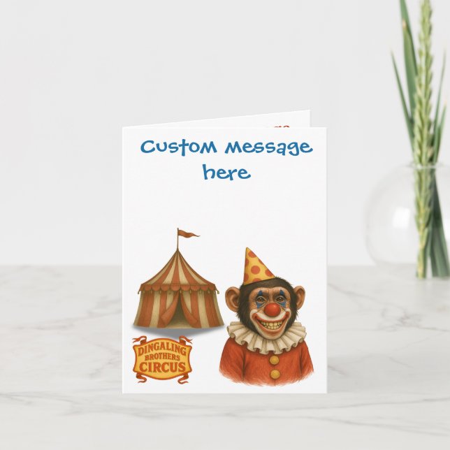 Carte Personalise: Chester the chimp clown (Devant)