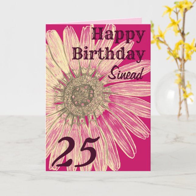 Carte Personalised Birthday (Fleur jaune)