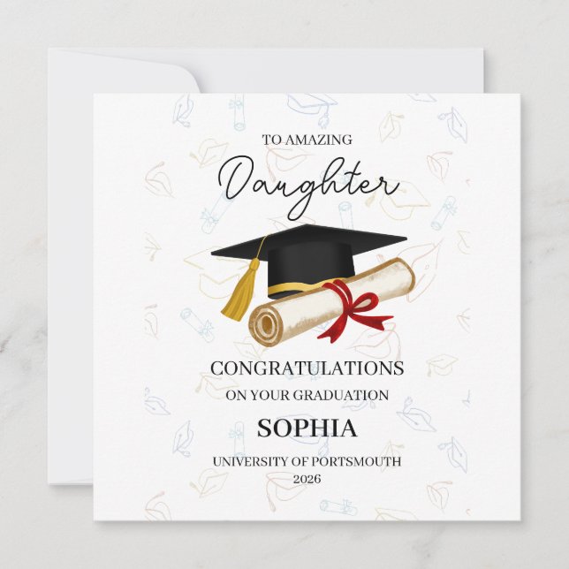Carte Personalised Daughter Graduation (Devant)