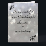 Carte Personalised Great Granddaughter Birthday<br><div class="desc">Stylish personalised Birthday Greeting Card for Great Granddaughter</div>