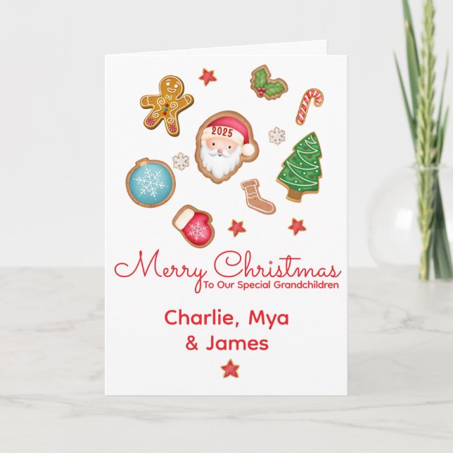 Carte Personalised Kids’ Christmas Card | Cute Festive D (Devant)