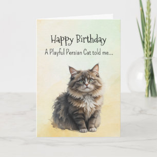 Carte Personalité Chat Perse Anniversaire Fun Animal