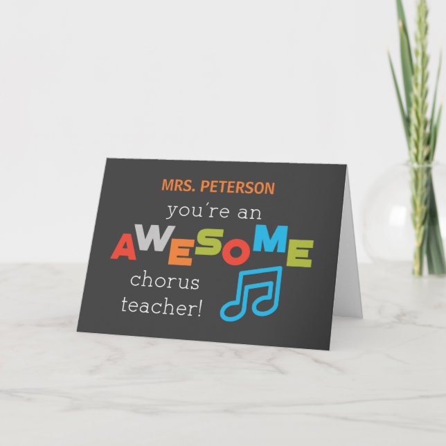 Carte Personalize Name Chorus Teacher Appreciation Day (Devant)