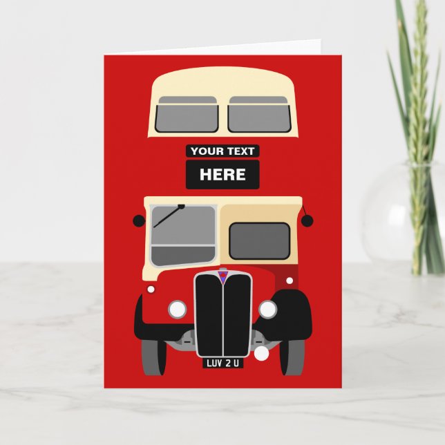 Carte Personalize Old Brighton Double Decker Bus (Devant)